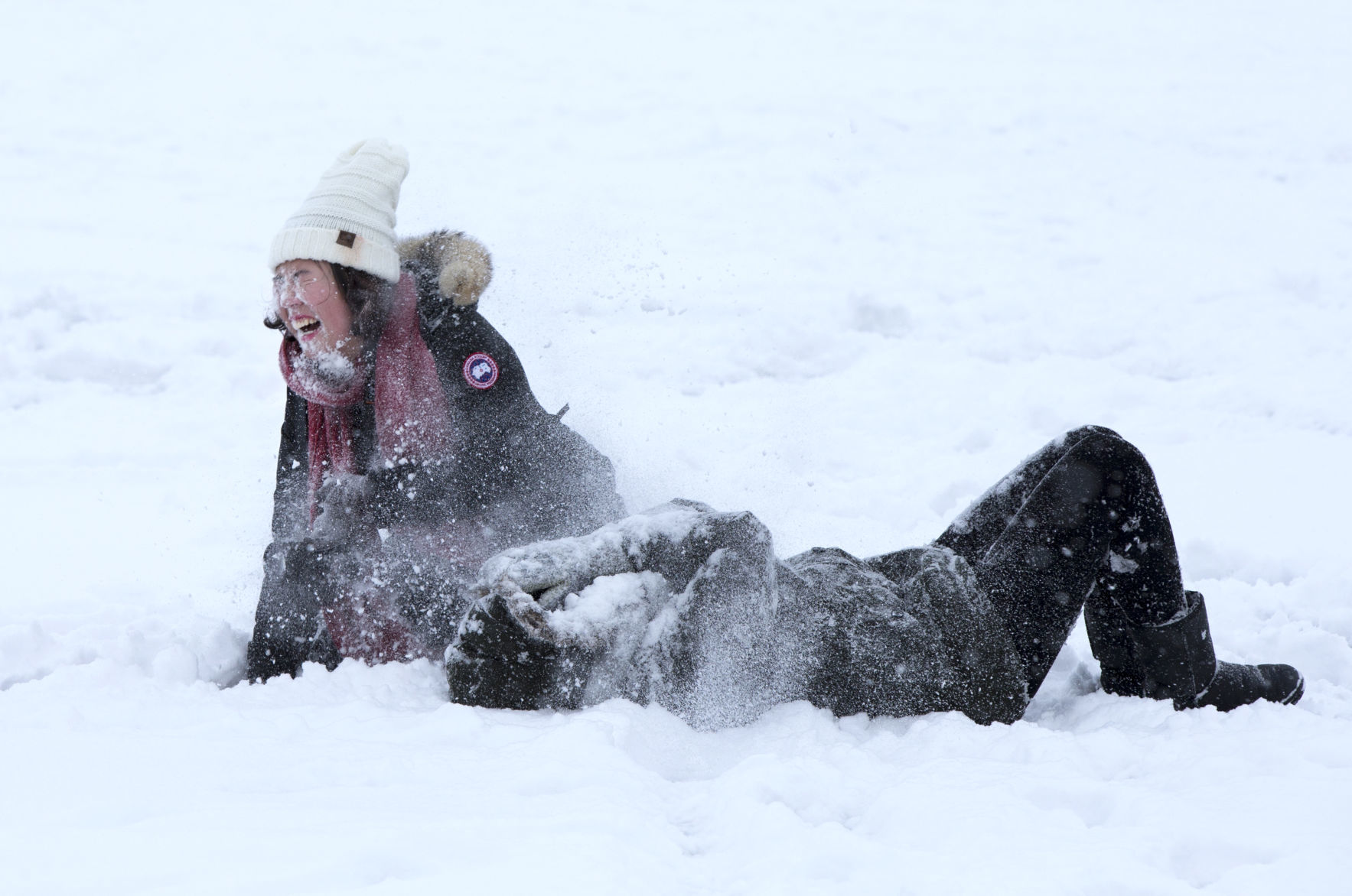 Playing in the snow